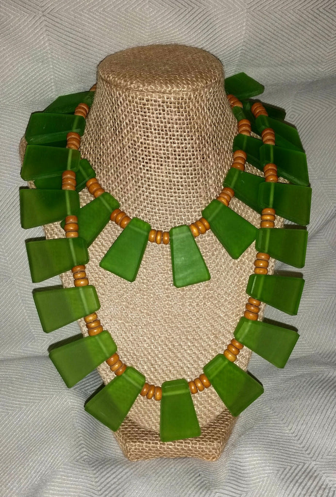 Designs by B. for Jorden's Jewelry Boutique~This Very Cool & Fresh, Resin and Wood Necklace Is Versatile In Length!