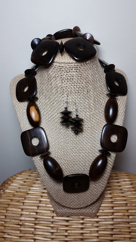 Beautiful & Bold! These Unique Wooden Beads Make This Design A Fabulous One Of A Kind Set!