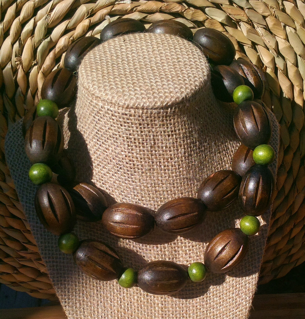 Earth Tones, Chunky, and Versatile~This Necklace Can Be Worn Long or Doubled For A Much Shorter Statement Piece